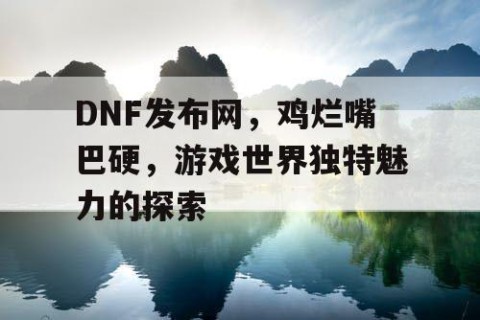 DNF发布网，鸡烂嘴巴硬，游戏世界独特魅力的探索