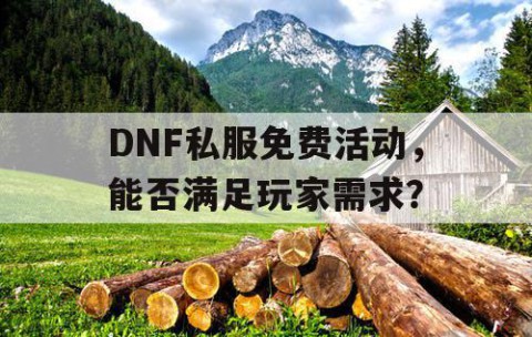 DNF私服免费活动，能否满足玩家需求？