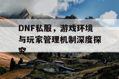 DNF私服，游戏环境与玩家管理机制深度探究