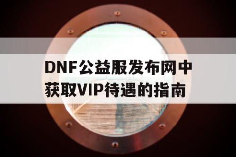 DNF公益服发布网中获取VIP待遇的指南