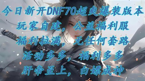 DNF公益服发布网，创新的守护精灵，保障仙侠安全