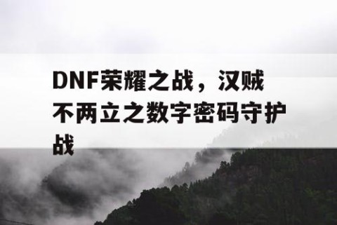 DNF荣耀之战，汉贼不两立之数字密码守护战