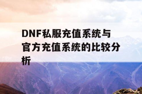 DNF私服充值系统与官方充值系统的比较分析