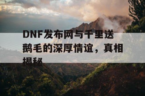 DNF发布网与千里送鹅毛的深厚情谊，真相揭秘