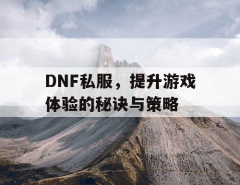 DNF私服，提升游戏体验的秘诀与策略