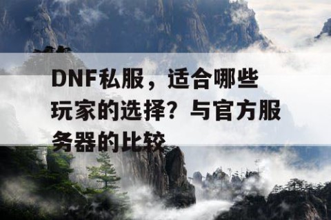 DNF私服，适合哪些玩家的选择？与官方服务器的比较