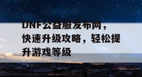 DNF公益服发布网，快速升级攻略，轻松提升游戏等级