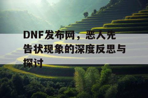 DNF发布网，恶人先告状现象的深度反思与探讨