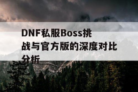 DNF私服Boss挑战与官方版的深度对比分析