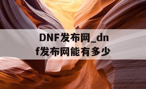  DNF发布网_dnf发布网能有多少