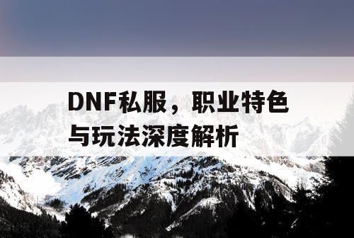 DNF私服，职业特色与玩法深度解析