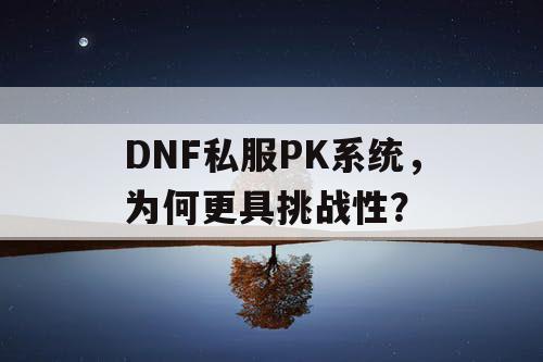 DNF私服PK系统，为何更具挑战性？