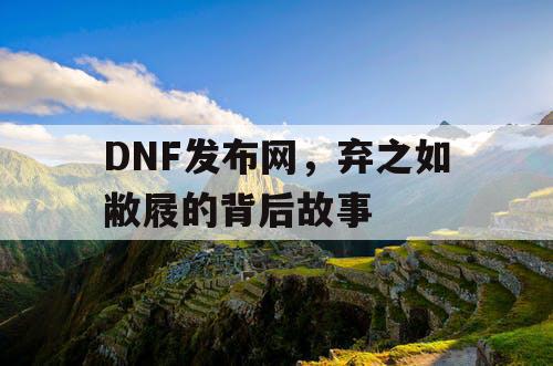 DNF发布网，弃之如敝屐的背后故事