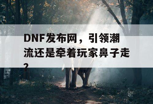 DNF发布网	，引领潮流还是牵着玩家鼻子走？