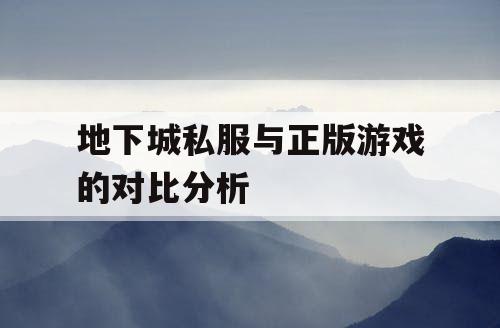 地下城私服与正版游戏的对比分析