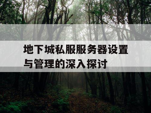 地下城私服服务器设置与管理的深入探讨