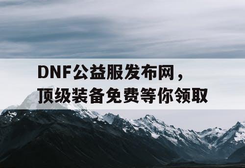 DNF公益服发布网，顶级装备免费等你领取