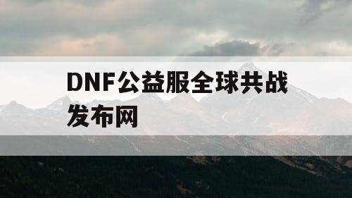 DNF公益服全球共战发布网