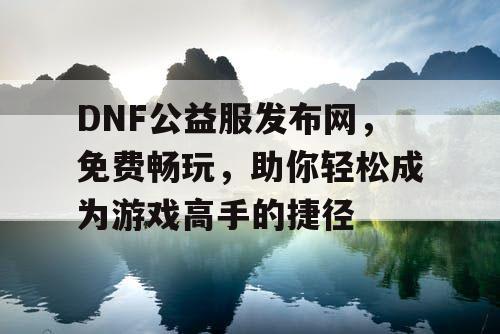 DNF公益服发布网	，免费畅玩，助你轻松成为游戏高手的捷径