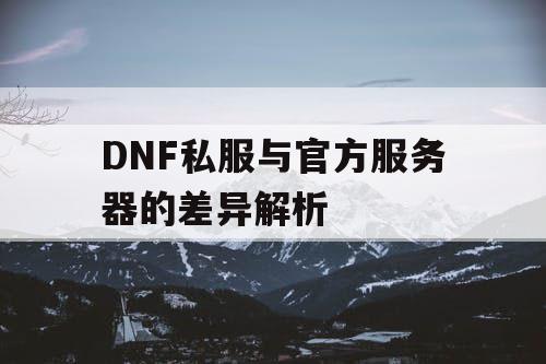 DNF私服与官方服务器的差异解析