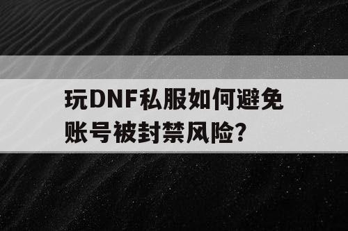 玩DNF私服如何避免账号被封禁风险？