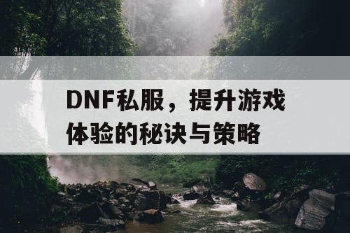 DNF私服，提升游戏体验的秘诀与策略