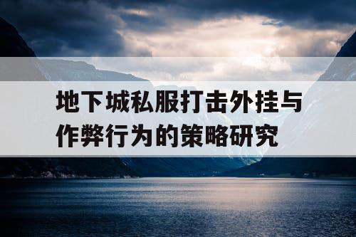 地下城私服打击外挂与作弊行为的策略研究