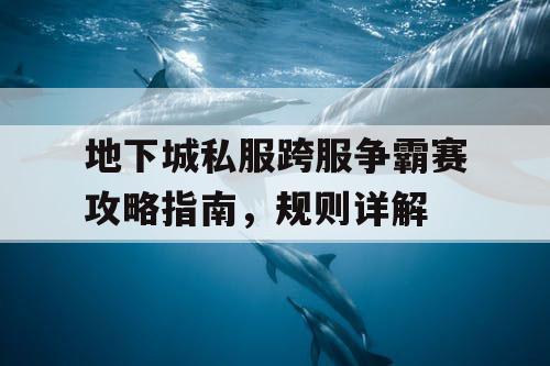 地下城私服跨服争霸赛攻略指南，规则详解