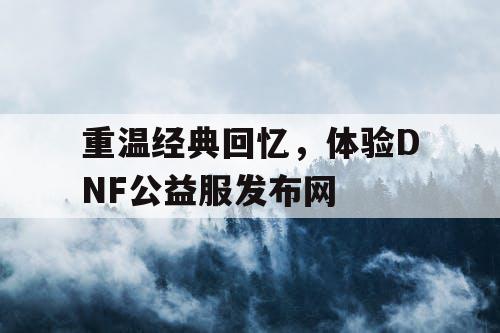 重温经典回忆，体验DNF公益服发布网