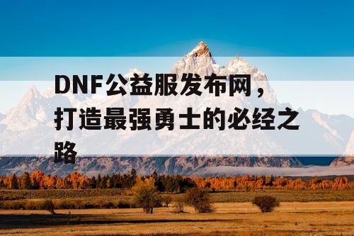 DNF公益服发布网，打造最强勇士的必经之路