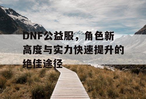 DNF公益服，角色新高度与实力快速提升的绝佳途径