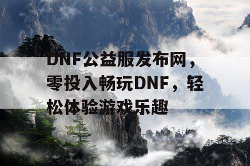 DNF公益服发布网	，零投入畅玩DNF，轻松体验游戏乐趣