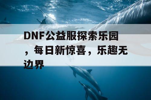 DNF公益服探索乐园，每日新惊喜	，乐趣无边界