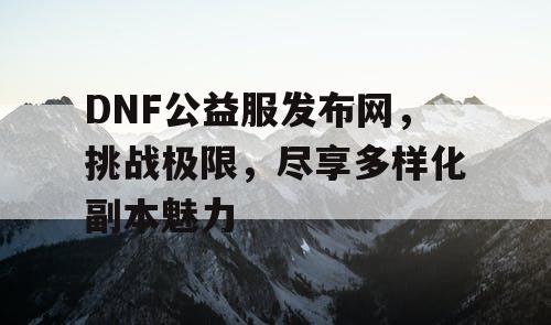 DNF公益服发布网	，挑战极限，尽享多样化副本魅力