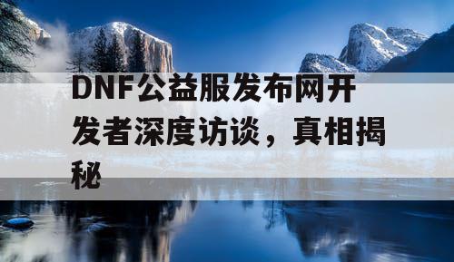 DNF公益服发布网开发者深度访谈，真相揭秘