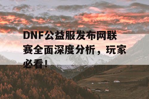 DNF公益服发布网联赛全面深度分析，玩家必看！