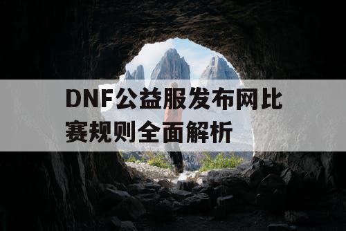 DNF公益服发布网比赛规则全面解析