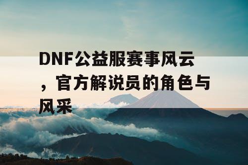 DNF公益服赛事风云，官方解说员的角色与风采