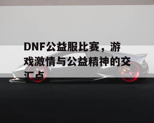 DNF公益服比赛，游戏激情与公益精神的交汇点