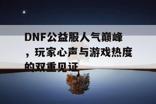 DNF公益服人气巅峰	，玩家心声与游戏热度的双重见证